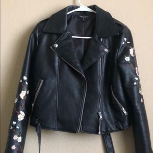 Embroidered Moto Jacket
